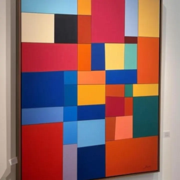 Nowoczesne dzieła sztuki wyeksponowane w jasnym wnętrzu z roślinami